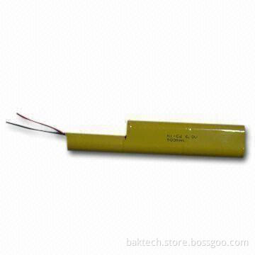 NiCd Rechargeable Battery Pack with 6.0V Voltages and 900mAh Capacity